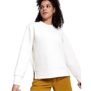 CALIA by Carrie Underwood Cream Ribbed Crewneck Sweatshirt